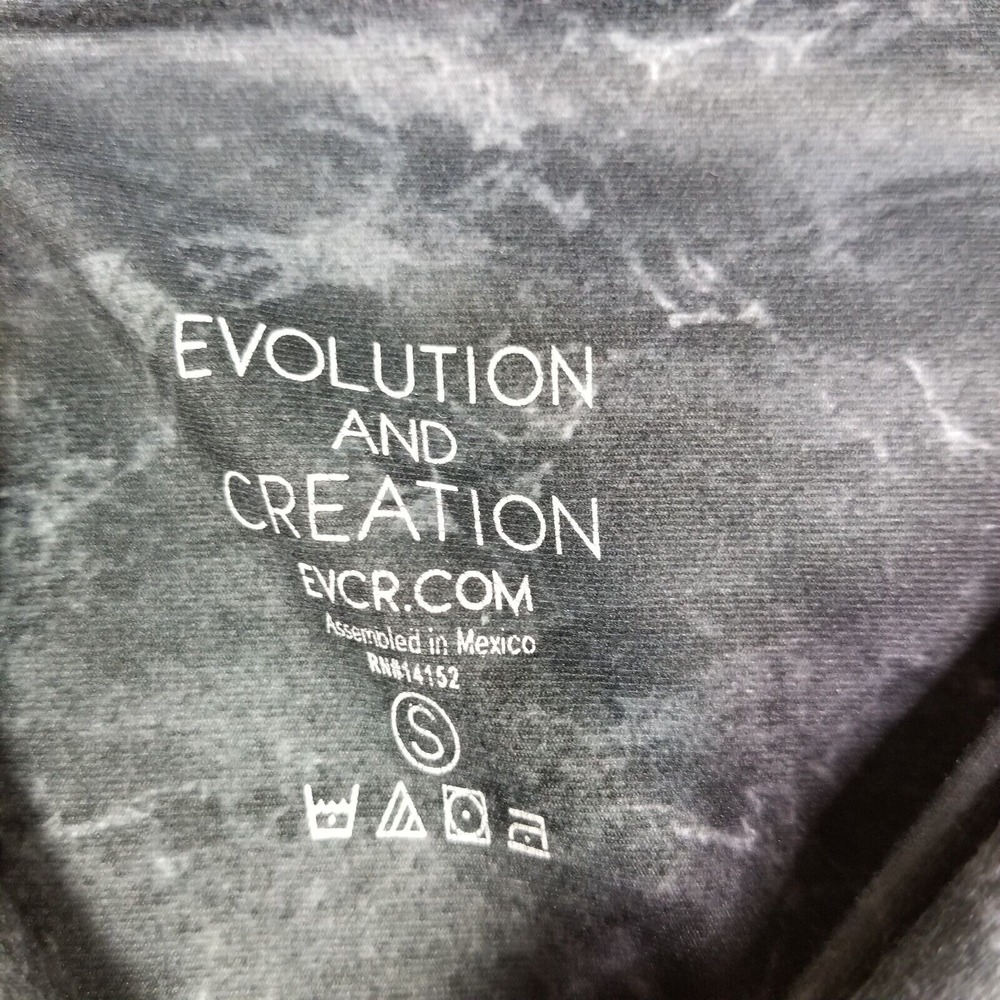 Evolution and Creation Leggings Size S Capri High Rise Black Marble Swirl Roses - Picture 5 of 6